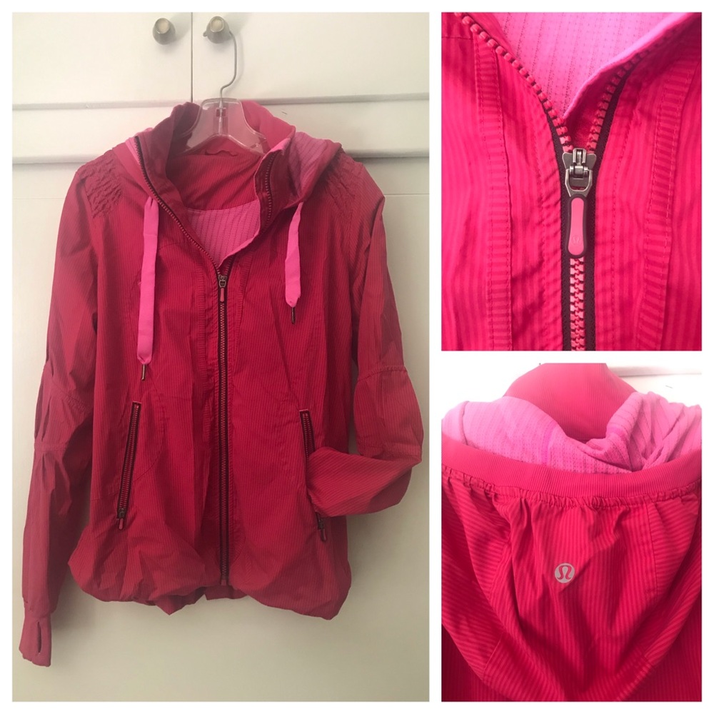 Lululemon Pink Striped Lightweight Jacket